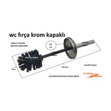 Wc Tuvalet Fırçası Krom Paslanmaz Kapaklı Saplı Banyo Fırçası