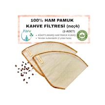 2 Adet Yıkanabilir, Kumaş Kahve Filtresi No:4 Ağartılmamış%100 Ham Pamuk, Organik, Ekolojik Filtre No:4 No4.2 Genel