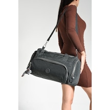 Novahub Unisex Kabin Boy Çapraz Askılı Omuz Çantası Seyehat Spor Çantası Hafif Klinkır Kumaş 40 25 Cm Gri Gri