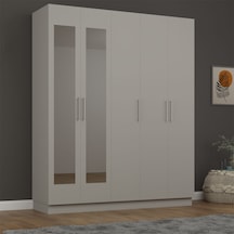 5 Kapaklı Gardırop 180cm Kül Gri