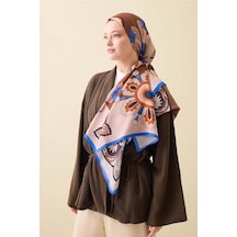 Imannoor Nilüfer Karamel Floş Viskon Şal 70x210 Karamel-cara