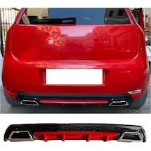 Fiat Punto Kırmızı Difüzör Çiftli Kare Egzoz Görünümlü D Tip Difizör
