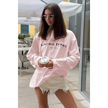 Madmext Pembe %100 Pamuklu Baskılı Uzun Kollu Tişört Mg2451 Pembe