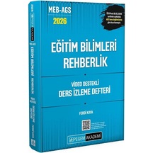 Yeni Ags - Pegem 2026 Meb-ags Eğitim Bilimleri Rehberlik Ders İzleme Defteri Pegem Akademi Yayınları