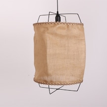 Cappadocia Doğal Jut Siyah Barlı Avize 40x55 Cm Bej