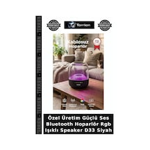 Özel Üretim Güçlü Ses Bluetooth Hoparlör Rgb Işıklı Speaker D33 Siyah