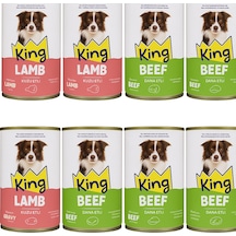 King Kuzu Etli - Dana Etli Yetişkin Köpek Konserve 12 x 400 G