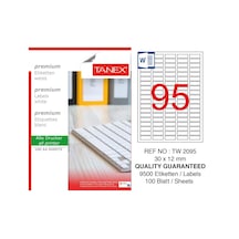 Tanex Tw-2095 Laser Etiket 100 Adet 30X12 MM