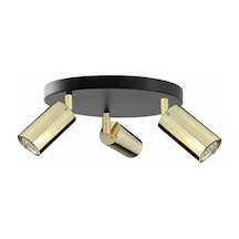 Üçlü Metal Led Avize Led Spot Günışığı Led Ampullü Pa Na So Nıc Led Ampullü Siyah