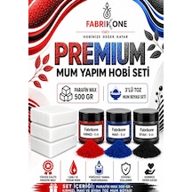 Premium Mum Yapım Hobi Seti - Parafin Wax 500 Gr - 3'lü Toz Mum Boyası Seti - Kırmızı, Mavi, Siyah Bkfabpw5003kms Karışık