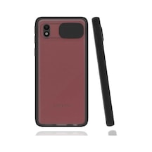 Noktaks - Galaxy Uyumlu A01 Core Uyumlu - Kılıf Slayt Sürgülü Arkası Buzlu Lensi Kapak - Siyah - T16854 Siyah