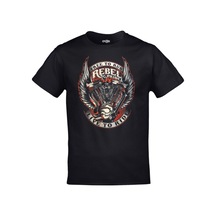 Kalic Studio Unisex Siyah Rebel & Pride Free To Run Live To Ride Baskılı Siyahorj143