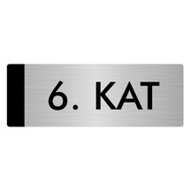 Metal Yönlendirme Levhası, Departman Kapı Isimliği 6. Kat 5x20 Cm Gümüş Renk