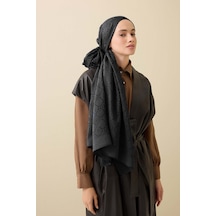 Imannoor İman I Kafes Siyah Tencel Pamuk İpek Şal 70x200 Siyah