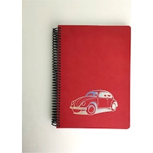 Kırmızı Kapaklı Yaldızlı Spiralli Defter Kareli 140 Yp Kırmızı