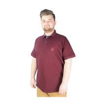 Mode Xl Battal Beden Erkek Tshirt Polo Yaka Nakışlı Klasik Pike 20553 Mürdüm 001