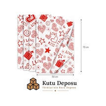 50x70 Cm Beyaz I Love You Desenli Pelur Kağıt 1kg