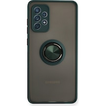 Samsung Galaxy  Uyumlu,  A72 Kılıf Montreal Yüzüklü Silikon Kapak - Yeşil