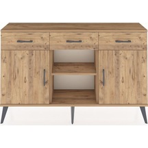 Arges Konsol 3 Raflı 3 Çekmeceli 3 Kapaklı 132x30x83 Çam-çam/çam Çam/çam