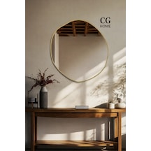 Ant Home Arya Asimetrik Çerçeveli Ayna Modern Dekoratif Salon, Antre Ve Yatak Odası Duvar Aynası Gold