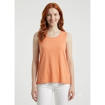 Neden Tekstil Kadın Basic Pamuklu Turuncu Askılı T-shirt