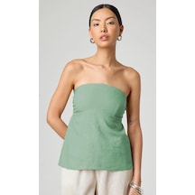 Madmext Mint Yeşili %100 Pamuklu Straplez Bluz Mg2354