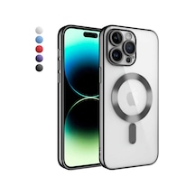İphone 14 Pro Kılıf Magsafe Özellikli Metal Lazer Silikon Kapak