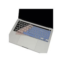 Macbook Pro Türkçe Q Klavye Koruyucu A2338 M1 M2 A2251 A2289 A2141 Uyumlu Ters L Enter Silikon Keyboard Cover Touch Bar 13 İnç 16 İnç Mavi Pembe