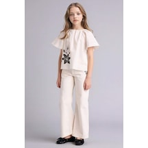 Defacto Wıde Leg Gabardin Pantolon Kız Çocuk G7579a826smwt34 Beyaz-wt34