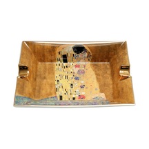 Parmida Gold Şeritli Love Design İkili Porselen Puro Küllüğü - Tr9714