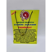 Sertifikalı Akrep Burcu Peridot Taşı Doğal Taş Kolye Çok REnkli