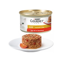 Gourmet Gold Savoury Cake Sığır Etli Domatesli Yetişkin Kedi Konservesi 85 G