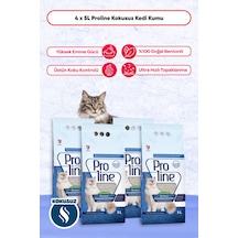 Proline Bentonit Kedi Kumu Parfümsüz 5 Lt X 4 Adet