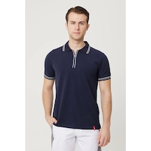 Asperula Polo Yaka T-shirt - Fermuarlı, Nefes Alabilir, Rahat Tasarım Lacivert