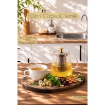 Porsima Jydh-201 Isıya Dayanıklı 1100 Ml Süzgeçli Borasilikat Cam Demlik Çay-bitki Çayı Demliği