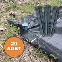 20 Adet Sera Taban Örtüsü Çivisi 14 Cm Tırnaklı Sera Taban Örtüsü Kazığı Sert Plastik Sabitleme Çubu