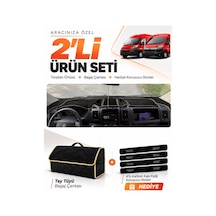 Citroen Jumper 2006-2024 Uyumlu Torpido Örtüsü + Tay Tüyü Bagaj Çantası + Sticker Seti - Siyah Bej