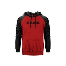 Ymh Logotext Kırmızı Renk Reglan Kol Sweatshirt Kırmızı