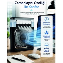 Su Hazneli Püskürtmeli Fan 1-3-5 Püskürtme Seçeneği, Type-c Güç Girişi Beyaz