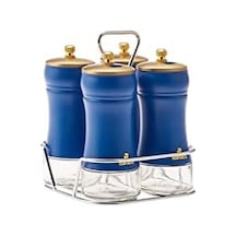 Blue Berry 5 Parça Cam Baharat Takımı Açık Bej