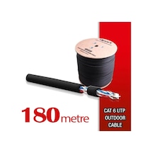 Qport Yüksek Bakır Utp 23Awg 0.58 MM Dış Ortam Cat6 Outdoor Kablo 180 Metre