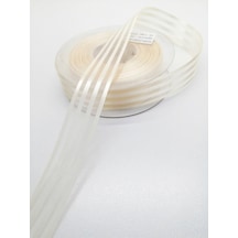 FdayAksesuar Açık Krem Saten Çizgili Şifon Kurdele 2,5 Cm 3 Metre FRDY27615
