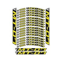 Florasan Sarı Baskı Yamaha Mt-07 Uyumlu 1 Set Jant Şeridi
