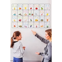 Türkçe Alfabe Tablosu Alfabe Harfleri Kağıt Tahta Ilkokul Eğitim