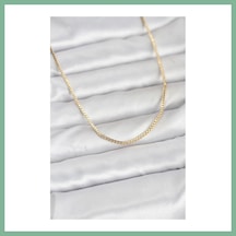Bşkvirgo Cm 14k Gold Renk Kare Zincirli Model 60 Cm Kadın Kolye Bsk2026