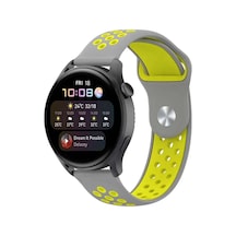 Watch 20mm Uyumlu Spor Delikli Kordon - Gri-yeşil