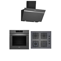 Siemens HU736AEN0T - EO6C8PP300 - LC66KPJ70T Gri Ankastre Set