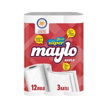 Maylo 3 Katlı Kağıt Havlu 12 Adet - Süper Emici Pratik Temizlik 4'li Avantaj Paketi - 4 Adet Tarı