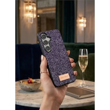 Samsung Galaxy S26 İçin Uyumlu Parlak Mozaik Taşlı Simli Tasarımlı Diamond Lüks Kapak