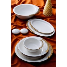 Acar Sherry Gold 6 Kişilik 29 Parça Yemek Takımı Beyaz - Gold